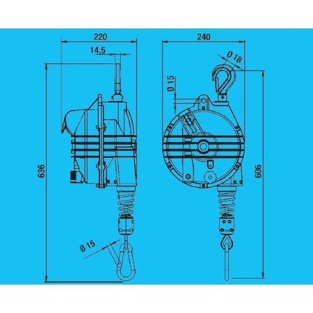 Tecna Zero Gravity Tool Balancer, 79" Stroke, 55.1-66.1 lb Capacity 9364